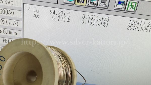 銀メッキ線の分析結果